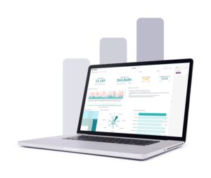 A laptop with data analysis report