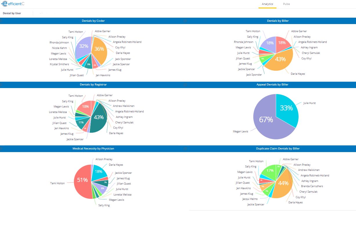 Sample pie charts